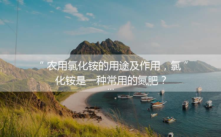 農(nóng)用氯化銨的用途及作用，氯化銨是一種常用的氮肥？